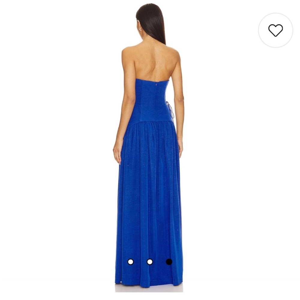 Shona Joy Vento lace up strapless maxi dress in cobalt